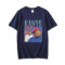 Kanye West Vintage Graphics Printed Tee Shirt - Blue